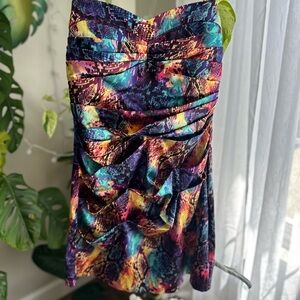 Vintage Speechless Mini Dress Rainbow Snake Print size 9